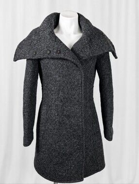 Cole Haan Signature Wool Blend Coat | Sz 4 | NWOT | Designer Gray Winter Peacoat